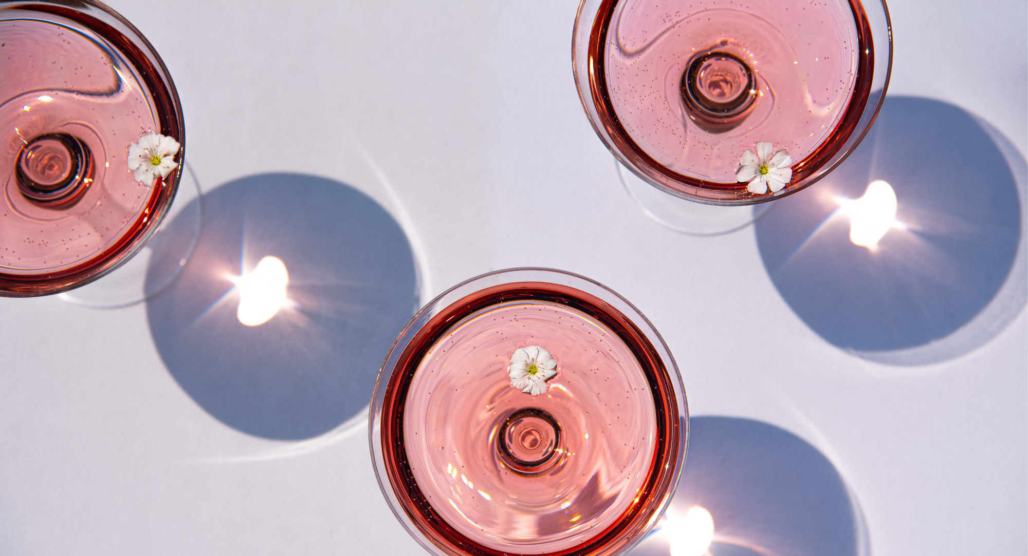 Verres à vin de rosé